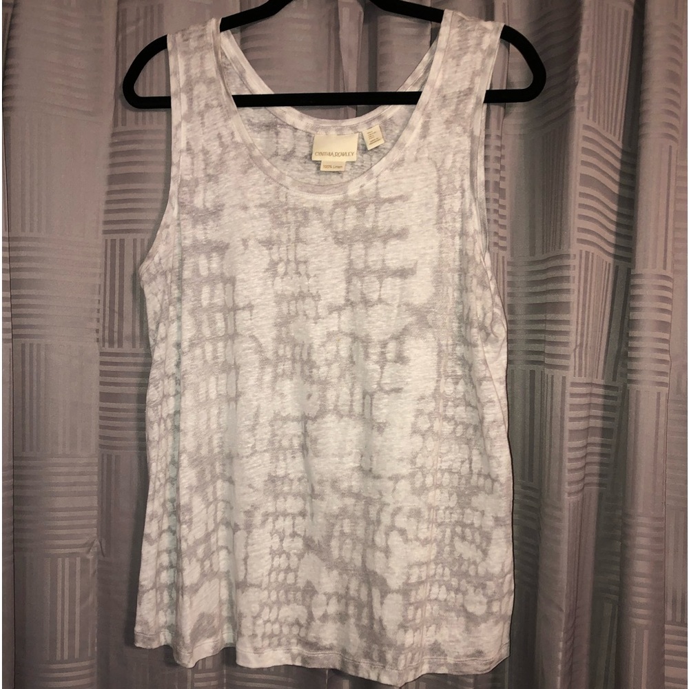 Grey linen tank top large